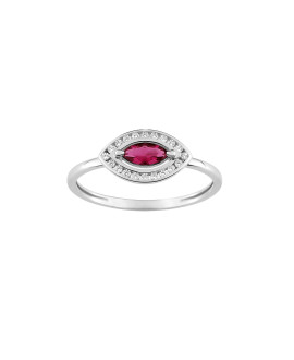 Bague Femme - Rubis - Oxyde de zirconium - Or 18 Carats