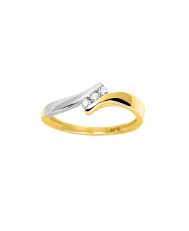 Bague Femme - Or 18 Carats - Diamant 0,09 Carats