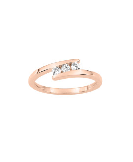 Bague Femme - Oxyde de zirconium - Plaqué Or Rose