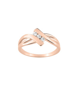 Bague Femme - Oxyde de zirconium - Plaqué Or Rose