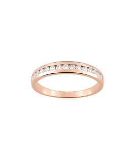 Bague Femme - Oxyde de zirconium - Plaqué Or Rose