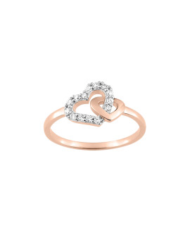 Bague Femme - Oxyde de zirconium - Plaqué Or Rose