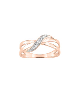 Bague Femme - Oxyde de zirconium - Plaqué Or Rose