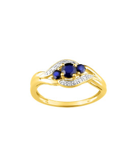 Bague Femme - saphir - Plaqué Or