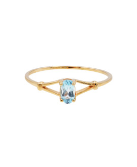 Bague Femme - aigue marine - Or 18 Carats
