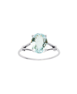 Bague Femme - aigue marine - Or 18 Carats