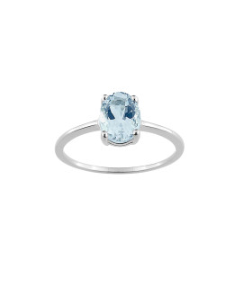 Bague Femme - aigue marine - Or 18 Carats