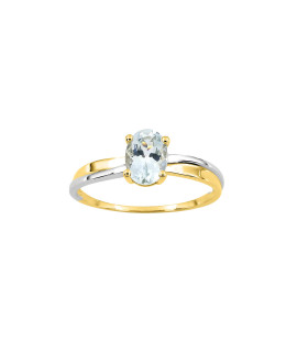 Bague Femme - aigue marine - Or 18 Carats