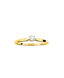 Bague Femme - Or 9 Carats - Diamant 0,1 Carats