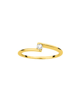 Bague Femme - Or 9 Carats - Diamant 0,07 Carats