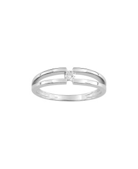 Bague Femme - Or 9 Carats - Diamant 0,08 Carats