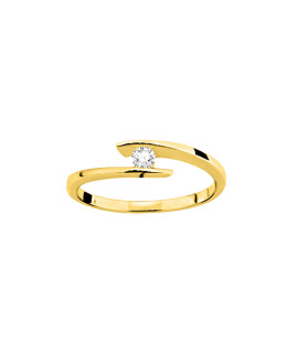Bague Femme - Or 9 Carats - Diamant 0,08 Carats