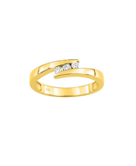 Bague Femme - Or 9 Carats - Diamant 0,12 Carats
