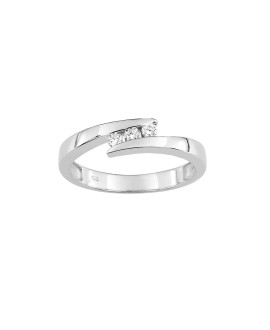 Bague Femme - Or 9 Carats - Diamant 0,12 Carats