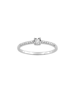 Bague Femme - Or 9 Carats - Diamant 0,12 Carats