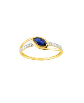 Bague Femme - saphir - Or 9 Carats