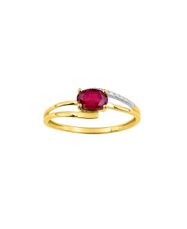 Bague Femme - rubis - Or 9 Carats