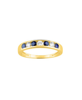 Bague Femme - Saphir - Oxyde de zirconium - Or 9 Carats