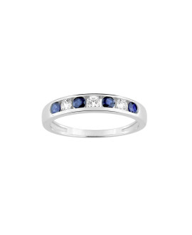 Bague Femme - Saphir - Oxyde de zirconium - Or 9 Carats