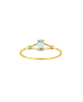 Bague Femme - aigue marine - Or 9 Carats