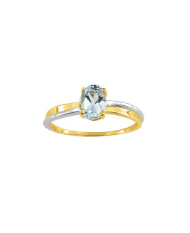 Bague Femme - aigue marine - Or 9 Carats