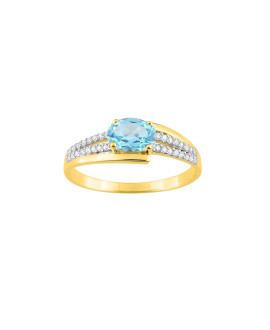 Bague Femme - Topaze - Oxyde de zirconium - Or 9 Carats