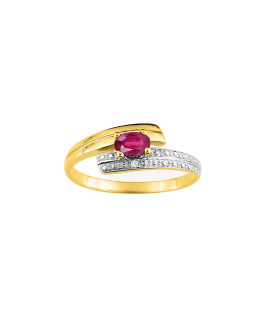 Bague Femme - rubis - Or 9 Carats