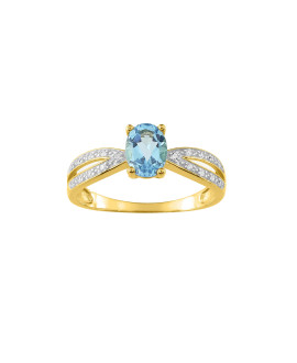 Bague Femme - Topaze - Oxyde de zirconium - Or 9 Carats