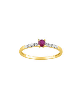 Bague Femme - Rubis - Oxyde de zirconium - Or 9 Carats
