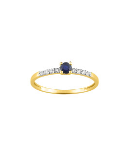 Bague Femme - Saphir - Oxyde de zirconium - Or 9 Carats