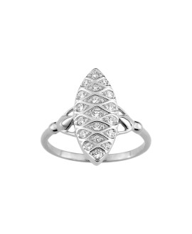 Bague femme - Marquise - Oxyde de zirconium - Argent 925