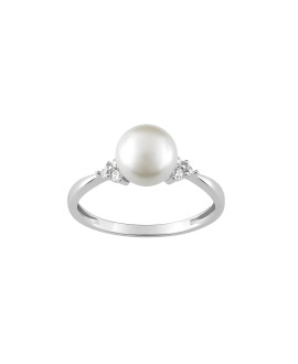 Bague perle femme - Oxyde de zirconium - Argent 925