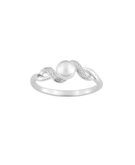 Bague perle femme - Oxyde de zirconium - Argent 925