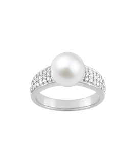 Bague perle femme - Oxyde de zirconium - Argent 925