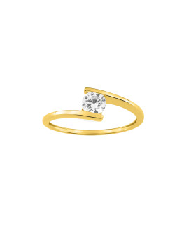 Bague femme - Oxyde de zirconium - Or 9 Carats