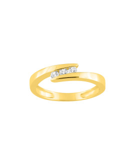 Bague femme - Oxyde de zirconium - Or 9 Carats