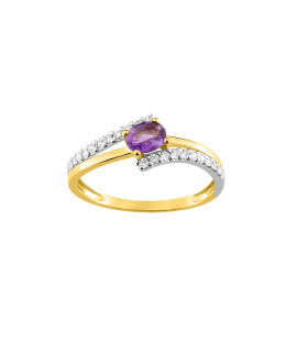 Bague femme - améthyste - Or 18 Carats