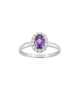 Bague femme - améthyste - Or 18 Carats