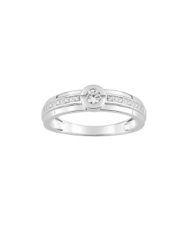 Bague Femme - Or 18 Carats - Diamant 0,13 Carats