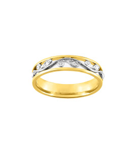 Bague femme - bicolore - Or 9 Carats
