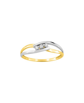 Bague femme -  bicolore - Or 9 Carats