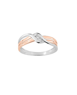 Bague femme - bicolore - Or 9 Carats