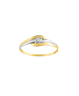Bague femme - bicolore - Or 9 Carats