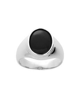 Chevalière homme - Onyx - Argent 925