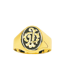 Chevalière homme - onyx - Or 9 Carats