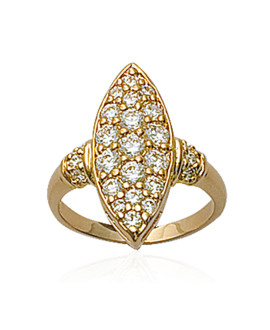 Bague Femme - Plaqué Or - Oxyde de zirconium