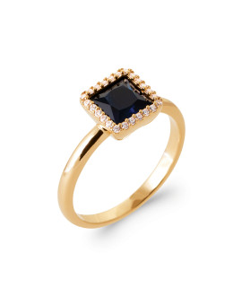 Bague femme - Plaqué or - Oxydes de zirconium