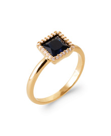Bague femme - Plaqué or - Oxydes de zirconium