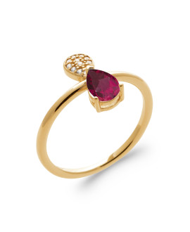 Bague femme - Plaqué or - Oxydes de zirconium Bague femme - Plaqué or - Oxydes de zirconium