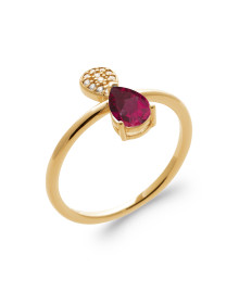 Bague femme - Plaqué or - Oxydes de zirconium